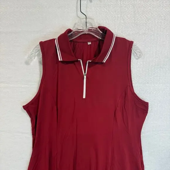 FKEEP Women’s Tennis Golf Dress 2XL Burgundy Athletic Zipper with Shorts NWT - Picture 3 of 12
